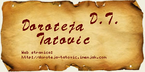 Doroteja Tatović vizit kartica